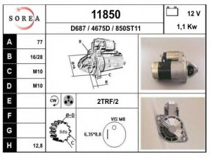 EAI 11850 starteris
3610023100, 3610023150, 3610023160