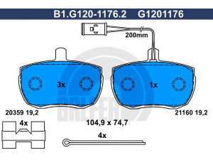 GALFER B1.G120-1176.2 stabdžių trinkelių rinkinys, diskinis stabdys 
 Techninės priežiūros dalys -> Papildomas remontas
RTC4518, STC8568, STC9187