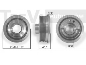 TREVI AUTOMOTIVE PC1147 skriemulys, alkūninis velenas 
 Diržinė pavara -> Dirželio skriemulys
60622945, 60813309, 60622945, 60813309