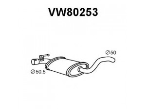 VENEPORTE VW80253 priekinis duslintuvas 
 Išmetimo sistema -> Duslintuvas
1H9253409, 1H9253409A, 1H9253409H