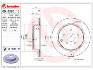 BREMBO 09.B265.10 stabdžių diskas 
 Dviratė transporto priemonės -> Stabdžių sistema -> Stabdžių diskai / priedai
43206CA000, 43206CA000