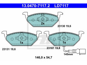 ATE 13.0470-7117.2 stabdžių trinkelių rinkinys, diskinis stabdys 
 Techninės priežiūros dalys -> Papildomas remontas
1J0 698 151 D, 1J0 698 151 E, 1J0 698 151 G