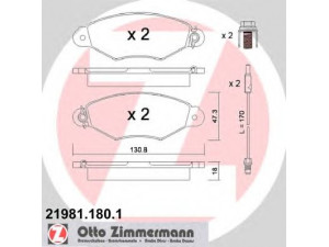 ZIMMERMANN 21981.180.1 stabdžių trinkelių rinkinys, diskinis stabdys 
 Techninės priežiūros dalys -> Papildomas remontas
4106000Q0A, 4106000QAF, 4106000QAG
