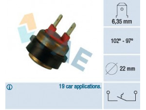 FAE 36290 temperatūros jungiklis, radiatoriaus ventiliatorius 
 Aušinimo sistema -> Siuntimo blokas, aušinimo skysčio temperatūra
KTP 9940, PEJ 10003
