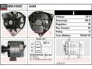 DELCO REMY DRA1500 kintamosios srovės generatorius 
 Elektros įranga -> Kint. sr. generatorius/dalys -> Kintamosios srovės generatorius
068903017C, 068903017CX, 068903025E