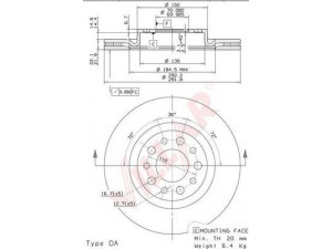 VILLAR 628.2009 stabdžių diskas 
 Stabdžių sistema -> Diskinis stabdys -> Stabdžių diskas
46843611, 51760274