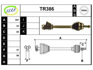 SERA TR386 kardaninis velenas 
 Ratų pavara -> Kardaninis velenas
7700100069, 7700108465, 7701352620
