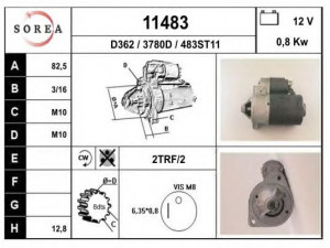 EAI 11483 starteris 
 Elektros įranga -> Starterio sistema -> Starteris
M2T30881, M3T30581, M3T30583, 2330001E00
