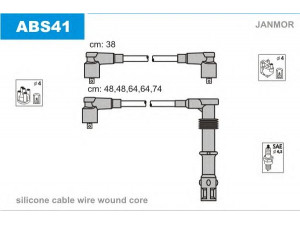 JANMOR ABS41 uždegimo laido komplektas 
 Kibirkšties / kaitinamasis uždegimas -> Uždegimo laidai/jungtys
034905483G