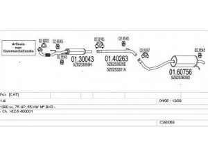 MTS C380059002855 išmetimo sistema 
 Išmetimo sistema -> Išmetimo sistema, visa