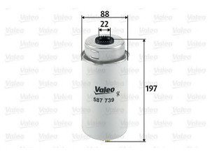VALEO 587739 kuro filtras 
 Techninės priežiūros dalys -> Papildomas remontas
1370779