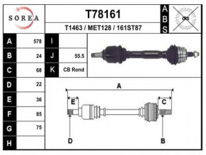 EAI T78161 kardaninis velenas 
 Ratų pavara -> Kardaninis velenas