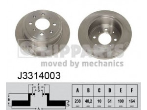 NIPPARTS J3314003 stabdžių diskas 
 Stabdžių sistema -> Diskinis stabdys -> Stabdžių diskas
42510-SE0-000, 42510-SE0-010, 42510-SH3-000