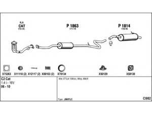FENNO CI802 išmetimo sistema 
 Išmetimo sistema -> Išmetimo sistema, visa