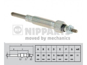 NIPPARTS J5711009 kaitinimo žvakė 
 Kibirkšties / kaitinamasis uždegimas -> Kaitinimo kaištis
11065-43G01, 11065-63G00