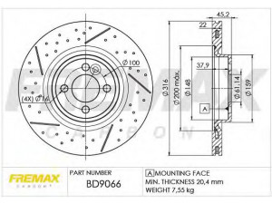 FREMAX BD-9066 stabdžių diskas 
 Stabdžių sistema -> Diskinis stabdys -> Stabdžių diskas
3410 6 784 366, 3411 6 855 781
