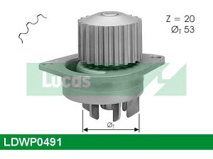 LUCAS ENGINE DRIVE LDWP0491 vandens siurblys 
 Aušinimo sistema -> Vandens siurblys/tarpiklis -> Vandens siurblys
120158, 1201E4, 1201E6, 120725