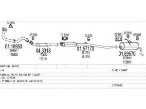 MTS C070030000946 išmetimo sistema 
 Išmetimo sistema -> Išmetimo sistema, visa