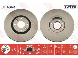 TRW DF4363 stabdžių diskas 
 Dviratė transporto priemonės -> Stabdžių sistema -> Stabdžių diskai / priedai
1606308280, 4246C0, 424933, 424985