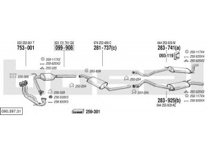BOSAL 090.397.31 išmetimo sistema 
 Išmetimo sistema -> Išmetimo sistema, visa