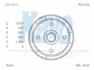 KAVO PARTS BD-4851 stabdžių būgnas 
 Stabdžių sistema -> Būgninis stabdys -> Stabdžių būgnas
B00126251A, B00126251C