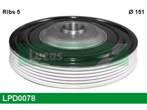 LUCAS ENGINE DRIVE LPD0078 skriemulys, alkūninis velenas 
 Diržinė pavara -> Dirželio skriemulys
8200544135