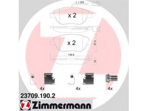 ZIMMERMANN 23709.190.2 stabdžių trinkelių rinkinys, diskinis stabdys 
 Techninės priežiūros dalys -> Papildomas remontas
773 65 810