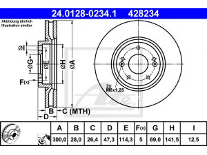 ATE 24.0128-0234.1 stabdžių diskas 
 Dviratė transporto priemonės -> Stabdžių sistema -> Stabdžių diskai / priedai
51712-2L500