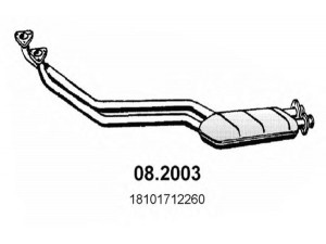 ASSO 08.2003 priekinis duslintuvas 
 Išmetimo sistema -> Duslintuvas
11761711897, 11761711898, 18101712260