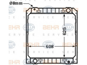 HELLA 8MK 376 705-761 radiatorius, variklio aušinimas 
 Aušinimo sistema -> Radiatorius/alyvos aušintuvas -> Radiatorius/dalys
9842 5703