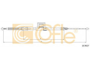COFLE 10.9027 trosas, stovėjimo stabdys 
 Stabdžių sistema -> Valdymo svirtys/trosai
5Q0609721BC, 5Q0609721BF