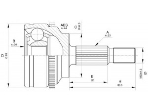 OPEN PARTS CVJ5619.10 jungčių komplektas, kardaninis velenas 
 Ratų pavara -> Sujungimai/komplektas
7700111918, 8200064731, 8200236110