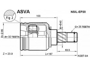 ASVA NSIL-EP20 jungčių komplektas, kardaninis velenas 
 Ratų pavara -> Sujungimai/komplektas
39101-2F210, 39204-2F226