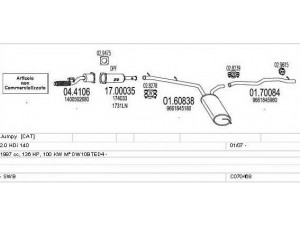 MTS C070468009918 išmetimo sistema 
 Išmetimo sistema -> Išmetimo sistema, visa