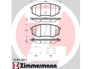 ZIMMERMANN 25187.180.1 stabdžių trinkelių rinkinys, diskinis stabdys 
 Techninės priežiūros dalys -> Papildomas remontas
58101-1KA00, 58101-2SA00