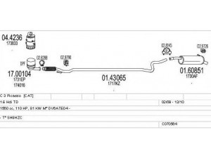 MTS C070564025190 išmetimo sistema 
 Išmetimo sistema -> Išmetimo sistema, visa