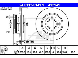 ATE 24.0112-0141.1 stabdžių diskas 
 Stabdžių sistema -> Diskinis stabdys -> Stabdžių diskas
1013581, 1019598, 1112542, 1E03-33-251