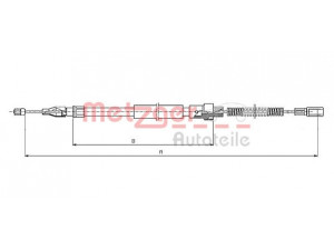 METZGER 10.7381 trosas, stovėjimo stabdys 
 Stabdžių sistema -> Valdymo svirtys/trosai
291 609 701, 291 609 701A, 291 609 701C