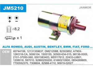 JANMOR JM5210 ritė, uždegimas 
 Kibirkšties / kaitinamasis uždegimas -> Uždegimo ritė
60744199, 12131350051, 12131357296