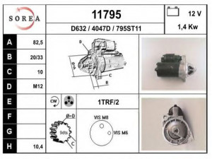 EAI 11795 starteris 
 Elektros įranga -> Starterio sistema -> Starteris
4070428, 4235610, 4670428, 8828238