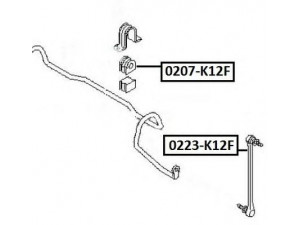 ASVA 0223-K12F šarnyro stabilizatorius 
 Ašies montavimas/vairavimo mechanizmas/ratai -> Stabilizatorius/fiksatoriai -> Savaime išsilyginanti atrama
54618-AX600, 54618-BC40A, 54618-ED000