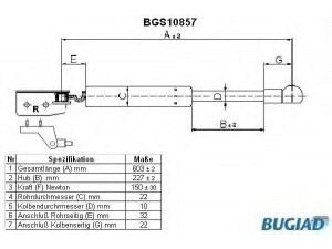 BUGIAD BGS10857 dujinė spyruoklė, bagažinė 
 Priedai -> Bagažinė/pakrovimo skyrius
OK 9A0 56860