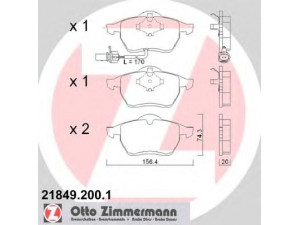 ZIMMERMANN 21849.200.1 stabdžių trinkelių rinkinys, diskinis stabdys 
 Techninės priežiūros dalys -> Papildomas remontas
1 133 445, 1 237 132, 7M3 698 151