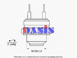 AKS DASIS 752003N temperatūros jungiklis, radiatoriaus ventiliatorius