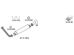 EBERSPÄCHER 12_1182 išmetimo sistema 
 Išmetimo sistema -> Išmetimo sistema, visa