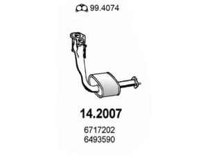 ASSO 14.2007 priekinis duslintuvas 
 Išmetimo sistema -> Duslintuvas
1009254, 1038656, 5029004, 6493590