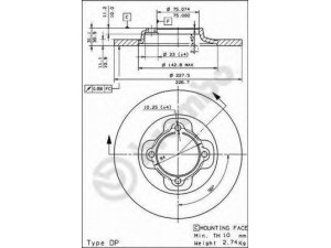 BRECO BS 7269 stabdžių diskas 
 Stabdžių sistema -> Diskinis stabdys -> Stabdžių diskas
B00133251, B00133251A, B00133251B