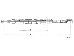 CABOR 10.987 trosas, stovėjimo stabdys 
 Stabdžių sistema -> Valdymo svirtys/trosai
6014201185