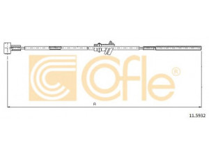 COFLE 11.5932 trosas, stovėjimo stabdys 
 Stabdžių sistema -> Valdymo svirtys/trosai
522409, 90495463