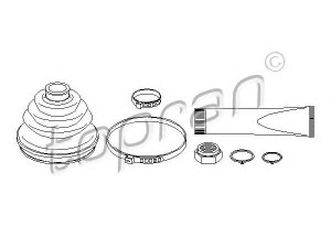 TOPRAN 103 624 gofruotoji membrana, kardaninis velenas 
 Ratų pavara -> Gofruotoji membrana
431 498 203C, 443 498 203B, 803 498 203C